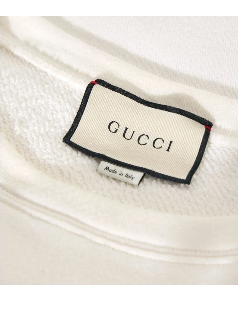 Gucci White Crewneck Sweater with Blue Tiger Head